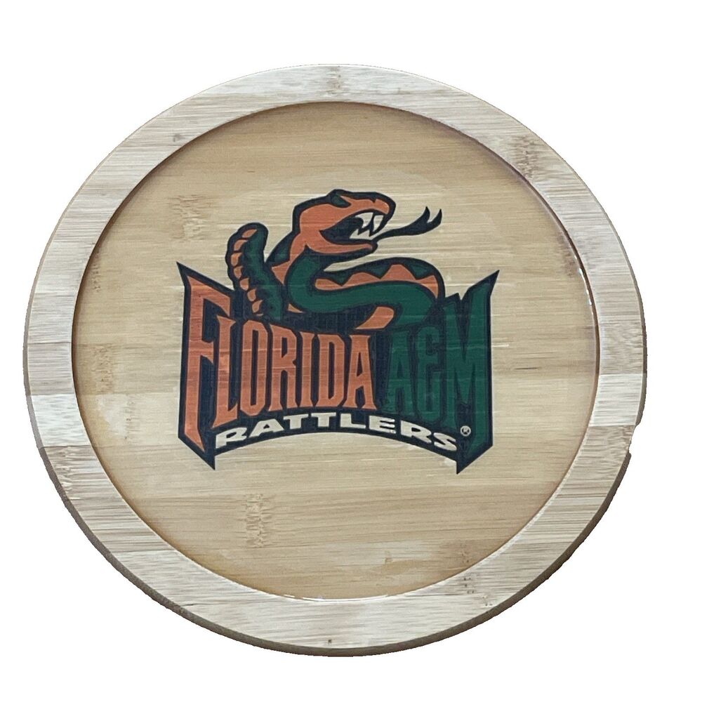 Florida A&M Rattlers Lazy Susan 10" Wood Rotating Serving Tray NCAA HBCU